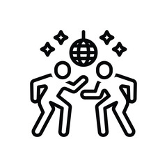 Black line icon for disco