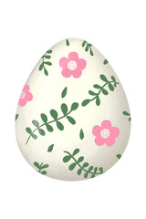 easter egg with pink flowers