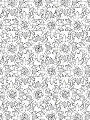 vector pattern. 
Beautiful black and white illustration for adult coloring book with rectangle abstract linear tribal pattern