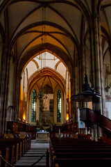 Fototapeta na wymiar Interior of St. Thomas church in Strasbourg, France