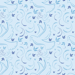 Pattern design collection bird with flower modern trendy style.
Fabric pattern seamless patterns.