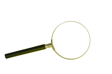 Magnifying glass. Isolated, transparent background.