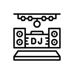 Black line icon for arrangement