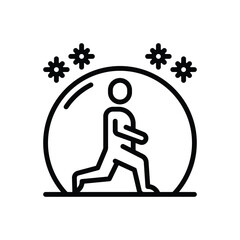 Black line icon for walk