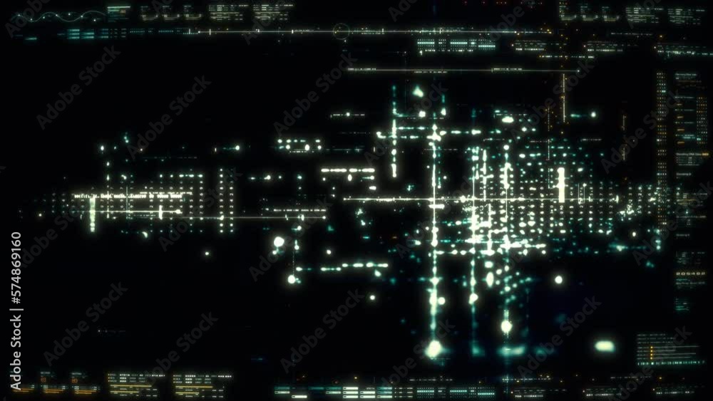 Fototapete Advanced data matrix telemetry, meta, metaverse, and encrypt source code database numbers simulation in cyber space environment for head up display background