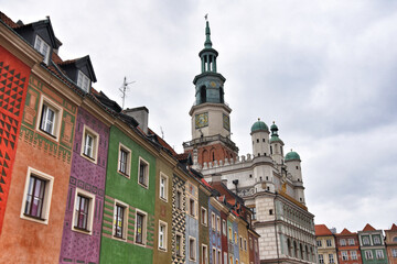 Obraz premium Low angle view of historical buildings in Poznan