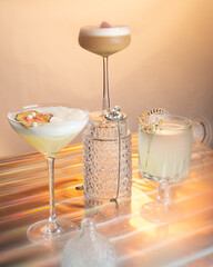Set of light beige cocktails