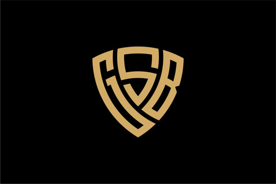 GSB creative letter shield logo design vector icon illustration