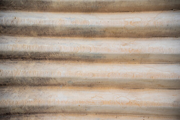 Antique wooden washboard, Old wood lath line arrange pattern texture background with blurred areas