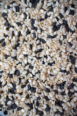 Many different types of sesame seeds