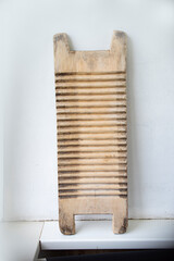 Old washboard by hand that was formerly used in homes
