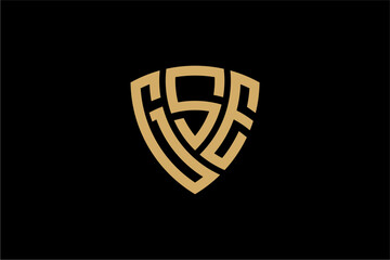 GSE creative letter shield logo design vector icon illustration