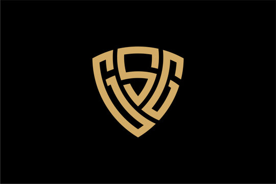GSG creative letter shield logo design vector icon illustration