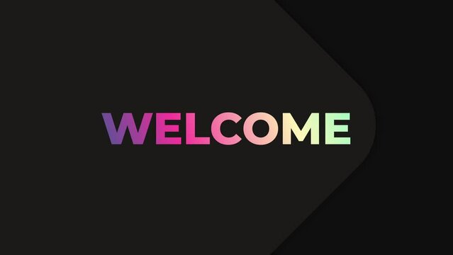 Motion graphic animation text "Welcome Guys" on blackscreen. Animation 4K Ultra HD Video 