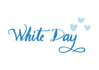 素敵な手書きのカリグラフィー、White Day、小さいハート
