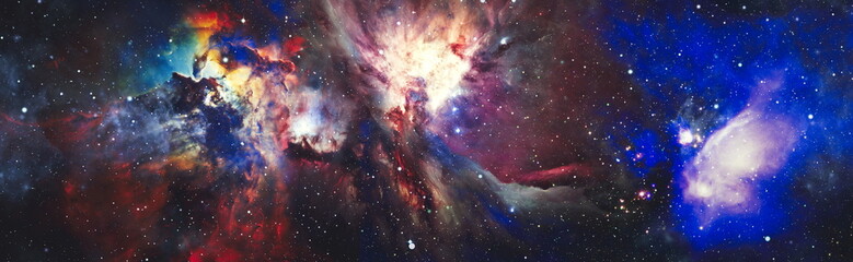 Star particle motion on black background, starlight nebula in galaxy at universe Space background. The elements of this image furnished by NASA.