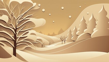 Fototapeta na wymiar Beautiful Designer Seasonal Background with Beige Color Hue Winter Modern Wallpaper Template with Vibrant Hues and Stunning Scenery for Presentation, Ad, and All Applications (generative AI)