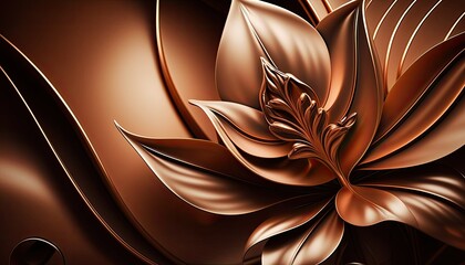 Beautiful Designer Seasonal Background with Copper Color Hue Spring Modern Wallpaper Template with Vibrant Hues and Stunning Scenery for Presentation, Ad, and All Applications (generative AI)