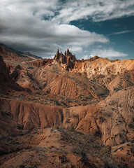 Amazing landscape of famous Skazka canyon in Kyrgyzstan