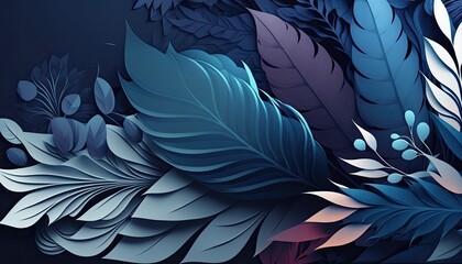 Beautiful Designer Seasonal Background with Deep navy Color Hue Spring Modern Wallpaper Template with Vibrant Hues and Stunning Scenery for Presentation, Ad, and All Applications (generative AI)