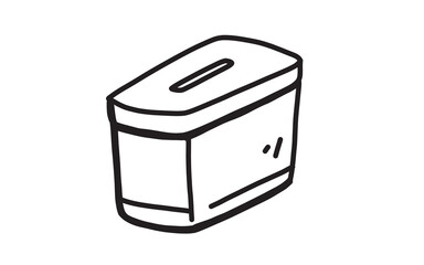 TISSUE BOX Doodle art illustration with black and white style.