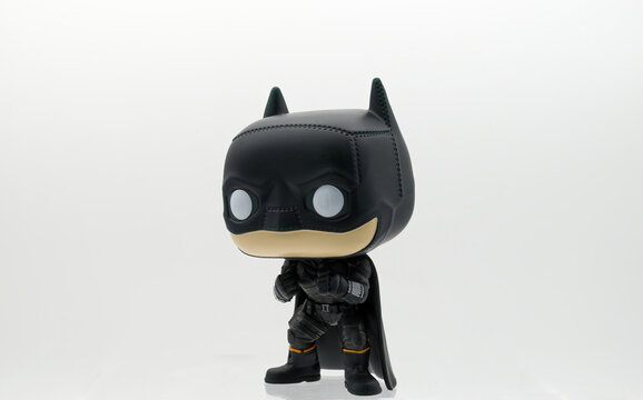 Bologna - Italy - February 14, 2023: The Batman action figure on white background. Batman from DC comics.