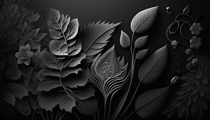 Beautiful Designer Seasonal Background with Matte Black Color Hue Spring Modern Wallpaper Template with Vibrant Hues and Stunning Scenery for Presentation, Ad, and All Applications (generative AI)