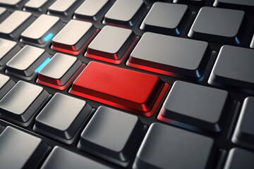 Obraz premium Keyboard mockup with blank keys, Generative Ai