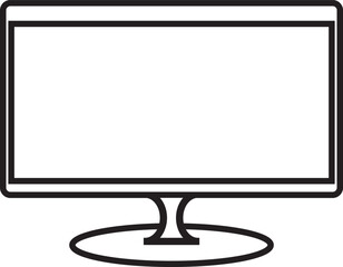 Computer or tv desktop screen monitor, digital electronics with black and white visuals