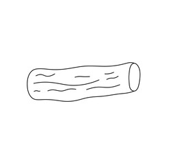 Vector isolated one single simplest wooden log colorless black and white contour line easy drawing