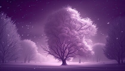 Beautiful Designer Seasonal Background with Plum purple Color Hue Winter Modern Wallpaper Template with Vibrant Hues and Stunning Scenery for Presentation, Ad, and All Applications (generative AI)