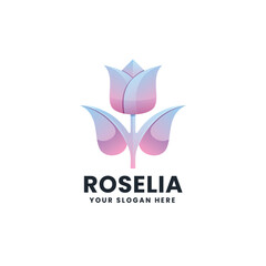 Obraz premium Rose Flower Gradient Logo Vector Icon Illustration