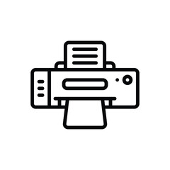Black line icon for printer