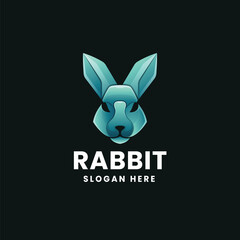 Rabbit Head Illustration with Gradient Color