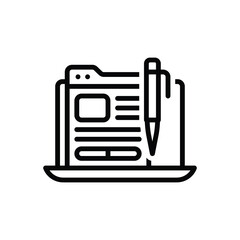 Black line icon for weblogs