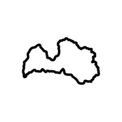 Black line icon for latvia