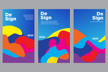 Vector colorful abstract geometric with gradient color  for card, brochure, and poster template