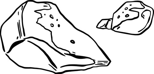 Two stones sketch vector illustration art