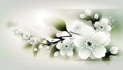 Beautiful Designer Seasonal Background with White Color Hue Spring Modern Wallpaper Template with Vibrant Hues and Stunning Scenery for Presentation, Ad, and All Applications (generative AI)