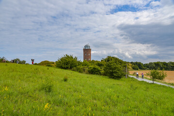 Fototapeta na wymiar Landschaft mit Peilturm am Kap Arkona auf der Insel Rügen