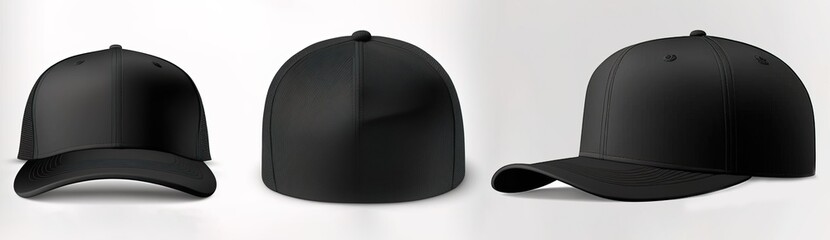 Blank empty hat, black color with clean and flat background - obrazy, fototapety, plakaty