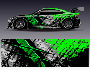 Car wrap design vector. Graphic abstract stripe racing background kit designs for wrap vehicle  race car  rally  adventure and livery
