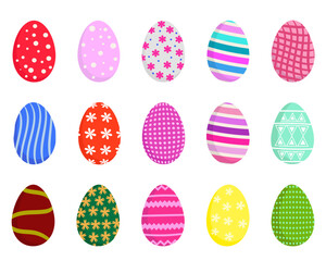 Easter eggs for decoration, Eggs with different patterns and different colors, for Easter decoration.