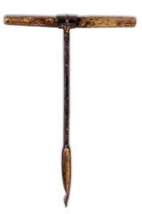 old hand drill on a white background