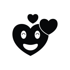 Happy heart icon design. heart smile vector. isolated on white background. vector illustration