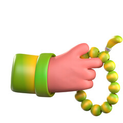 3d illustration of ramadan prayer beads