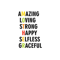 Mother's Day Special Vector Typography. Vector Typography Concept White Isolated. Vector Style Suitable for Web Landing Page, Banner, Flyer, StickerFire Symbol Vector Icon 