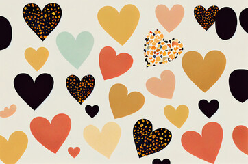 Multicolored hearts background for holiday events Generative ai
