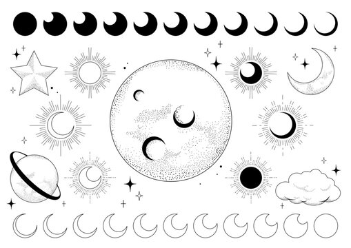 Monotone full moon and new moon