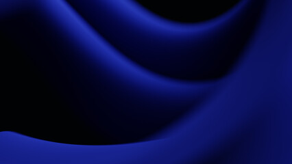 Abstract background template with distorted, flowing and twisting colorful blue geometry. 3D illustration, rendering